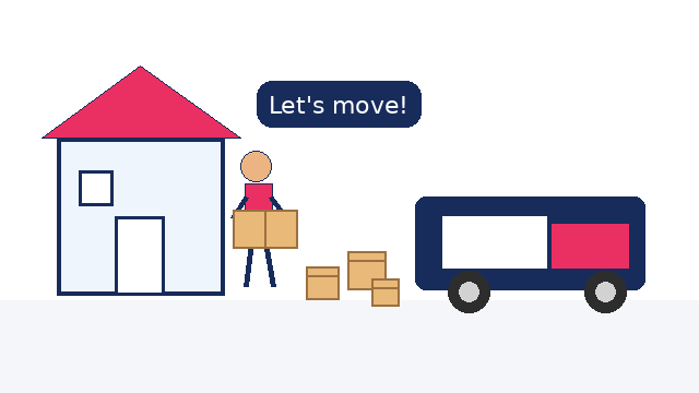 Pre-move inspection Sydney animated GIF by Six Brothers Removalists showing a mover carrying boxes to a truck.