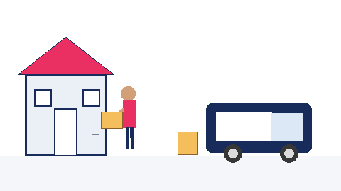Pre-settlement inspection Sydney GIF by Six Brothers Removalists showing a mover carrying boxes to a truck