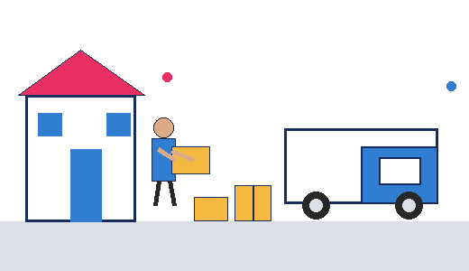 House removalist extra charges GIF by Six Brothers Removalists showing a removalist carrying boxes to a moving truck.