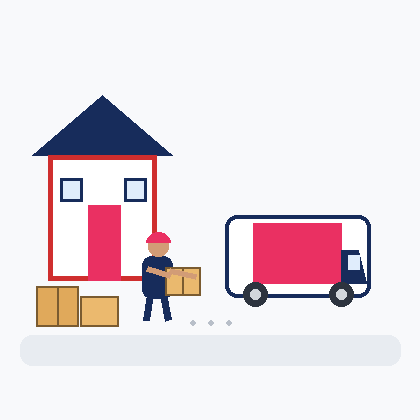 Two-day house move Sydney GIF by Six Brothers Removalists showing a mover carrying boxes to a truck outside a home.