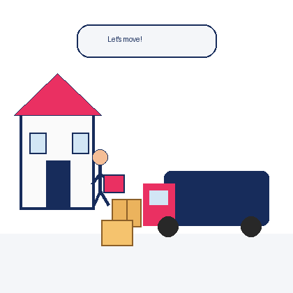 Sydney removalist red flags illustrated by Six Brothers Removalists with a removalist carrying boxes to a moving truck.