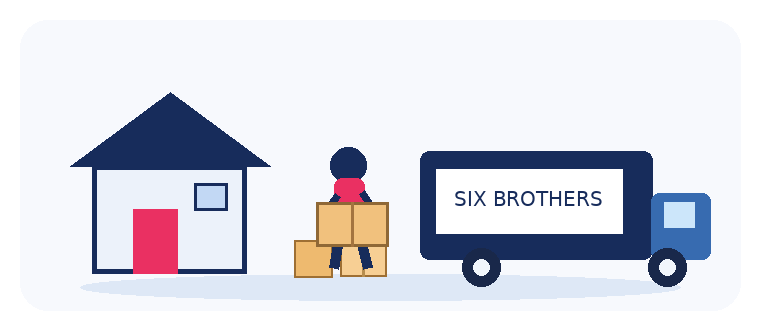 Animated moving day GIF for the final house inspection checklist Australia by Six Brothers Removalists