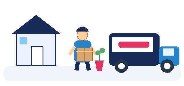 Animated garden shed outdoor move checklist Sydney guide featuring a removalist and truck by Six Brothers Removalists.