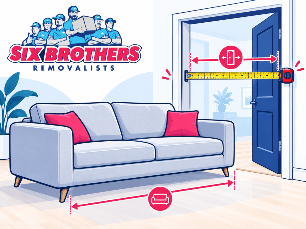 Sofa and doorway measurements for a six month moving house checklist by Six Brothers Removalists in Sydney
