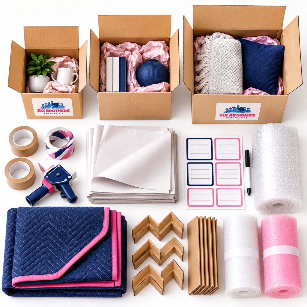 Where to order whole-house packing supplies in Sydney – Six Brothers Removalists cartons, tape and furniture covers